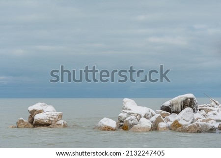 Frozen Lakeshore in January Lake Huron