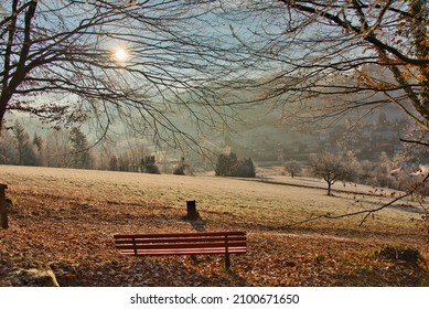 Frozen Landscape In The Ortenau Area In Germany