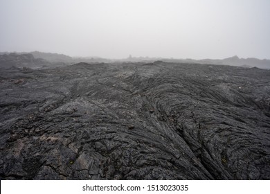 Frozen Lava. Lava Flows Of Tolbachik Volcano, Kamchatka Peninsula, Russia