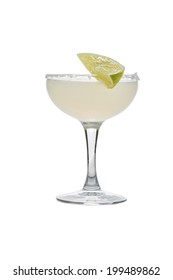 Frozen Margarita Cocktail Isolated On White Background