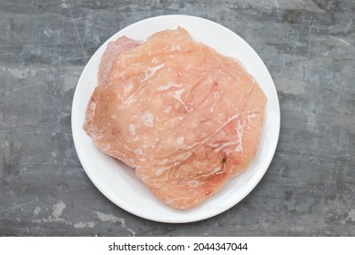 Frozen Meat Turkey On White Small Plate