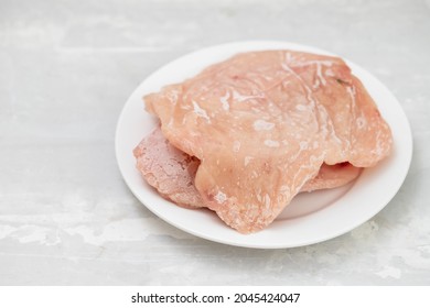 Frozen Meat Turkey On White Small Plate