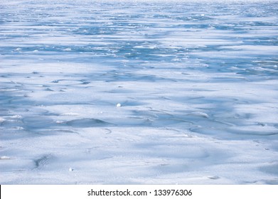 Frozen Michigan Lake