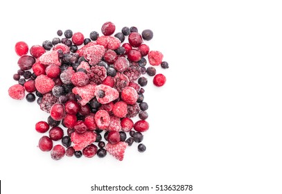 frozen mixed berry on white background