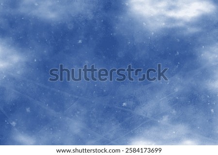 Frozen pattern on winter window. Blue ice winter background, texture blue wallpaper. Fozen blue background. 