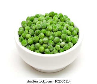 Frozen Peas Isolated On White Background