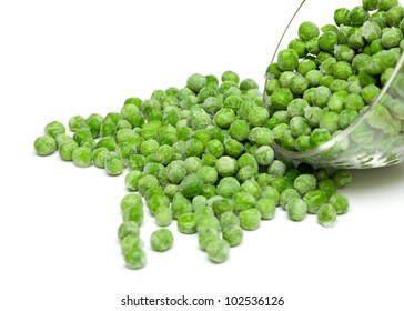 Frozen Peas Isolated On White Background