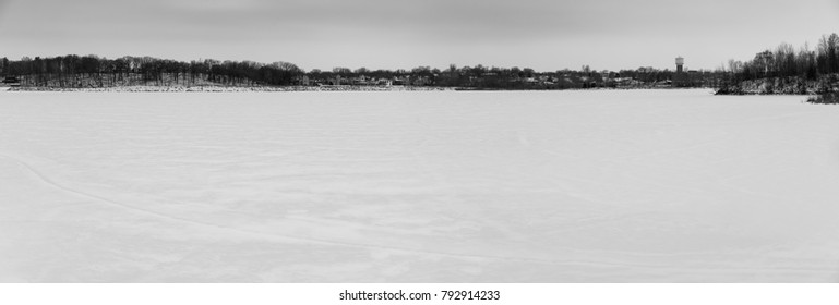 A frozen pond in Iowa