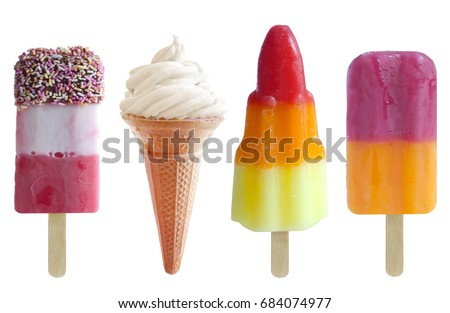 Frozen popsicles and icecream