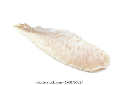 Frozen Redfish Fillet Isolated On A White Background