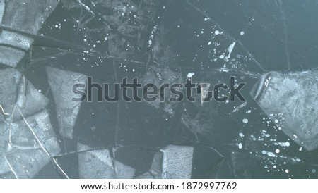 frozen river. Pattern of ice on the surface of the water. Background