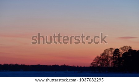 Frozen Sea Red Sunset Light Espoo Stock Photo Edit Now - 