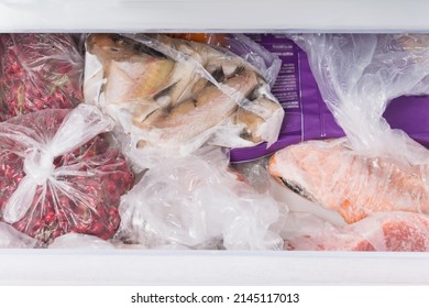 Frozen Semi-finished Products In The Freezer Drawer