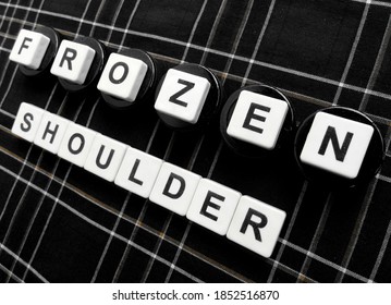 Frozen Shoulder, Word Cube With Background.