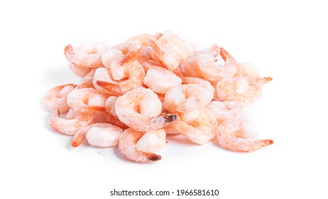Frozen shrimp isolated on a white background. High quality photo