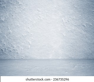 frozen snow room, christmas background 