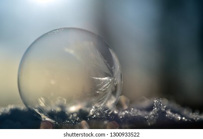 frozen soap bubble in winter - Powered by Shutterstock