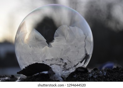 frozen soap bubbles