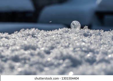 Frozen soap bubbles