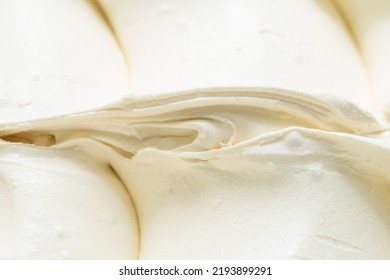 Frozen Vanilla flavour gelato - full frame detail. Close up of a white surface texture of Ice cream.