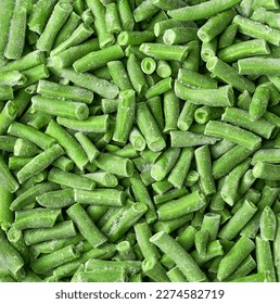 Hortalizas congeladas para cocinar textura de judías verdes. los granos congelados de arbusto son granos verdes.