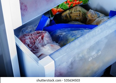 Frozen Vegetables In Freezer