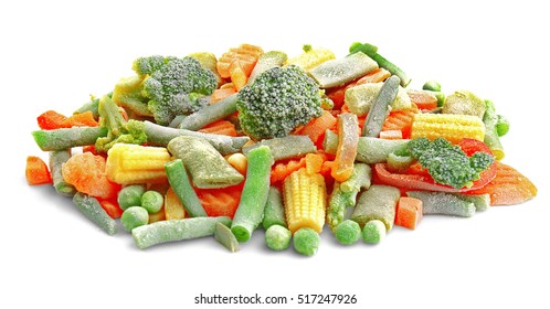 Frozen Vegetables Isolated On White