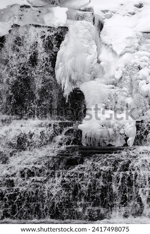 Frozen waterfall in winter. Frozen waterfall in winter. Frozen waterfall