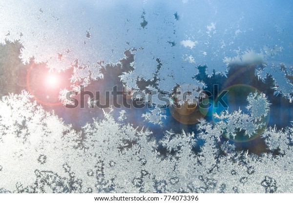 frozen window with
sunshine