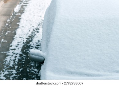 Frozen windshield in blizzard making driving unsafe