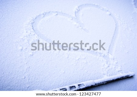 frozen windshield with heart - nice background