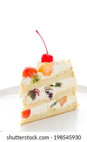 Fruit Cake Isolated On White Background