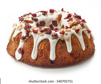 Fruit Cake Isolated On White Background