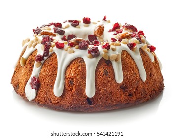 Fruit Cake Isolated On White Background