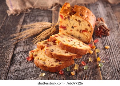 Fruit Cake On Wood