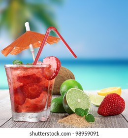 Fruit Cocktail On Beach Stock Photo 98959091 | Shutterstock