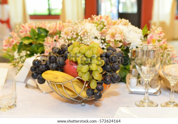 Fruit Decoration On Table Wedding Reception Stock Photo Edit Now