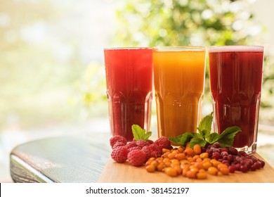 Fruit Drink With Cranberries Raspberries And Sea Buckthorn