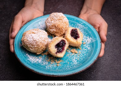 Fruit Dumplings With Blueberry Fruit Filling