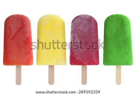 Fruit flavoured ice lollies 