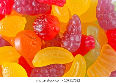 Fruit Gummy Candies Background