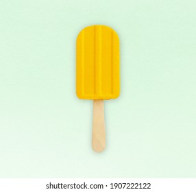 Fruit Ice Cream On A Stick. Bright Color, Summer Mood. Minimal Concept
