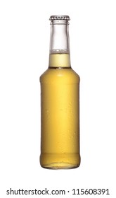 fruit juice beer bottle studio shot with cap isolated on white