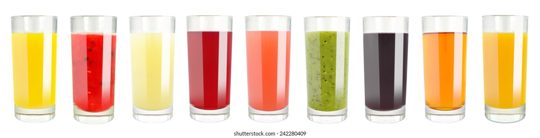 Fruit Juice In Glass On White Background 