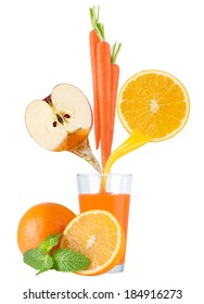 Fruit Juice And Vegetable Juice In Glass 