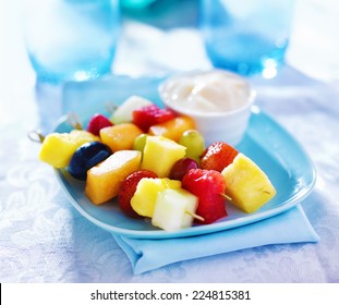 Fruit Kabob On Bamboo Skewers