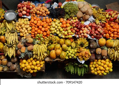 Fruit Market In Latin America From Above, Peru