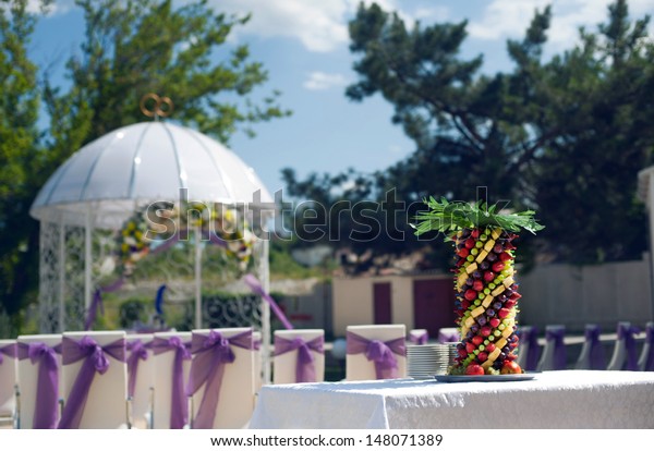 Fruit Palm Tree Decoration On Wedding Stock Photo Edit Now 148071389