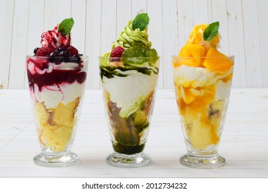 Fruit Parfait Berry, Matcha And Mango