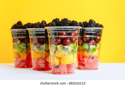 Fruit In A Plastic Cup.